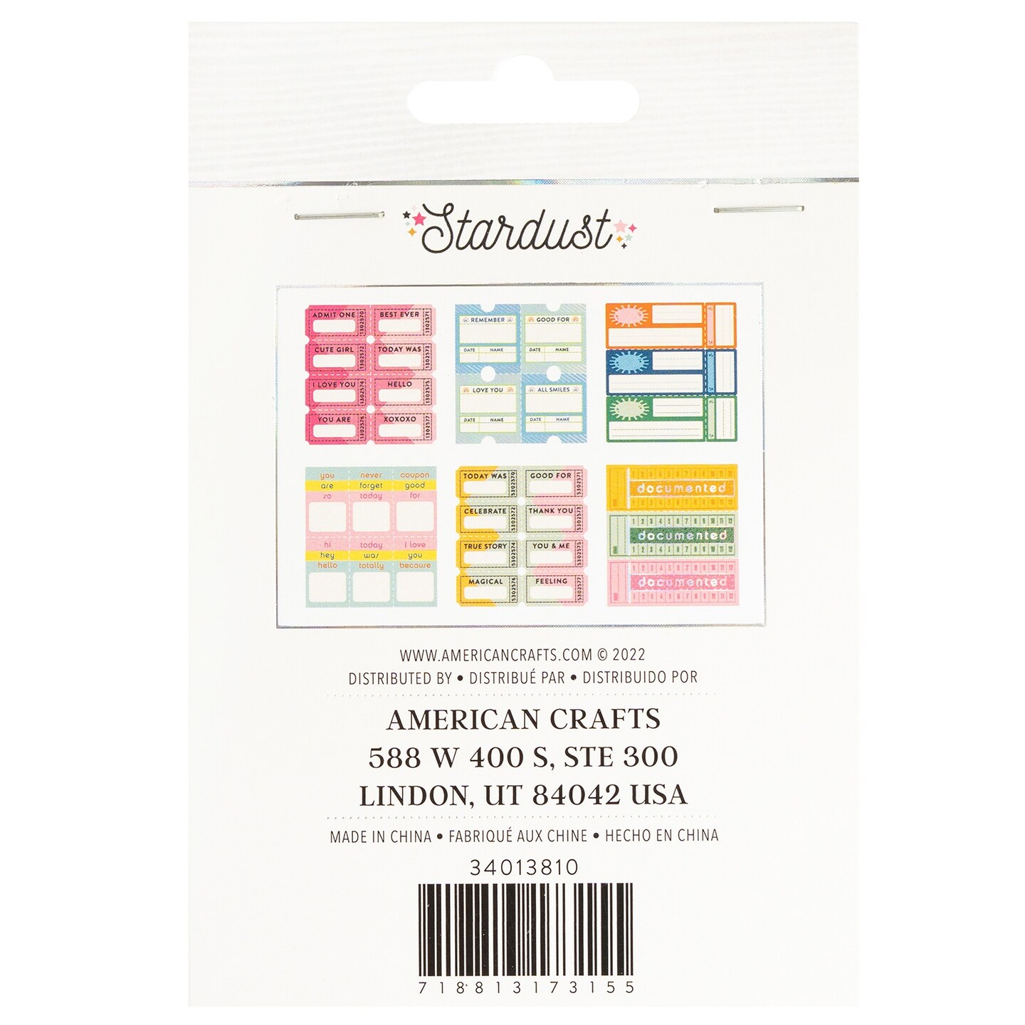 Jen Hadfield Stardust Ticket Book 6/Pkg-W/Silver Foil Accents