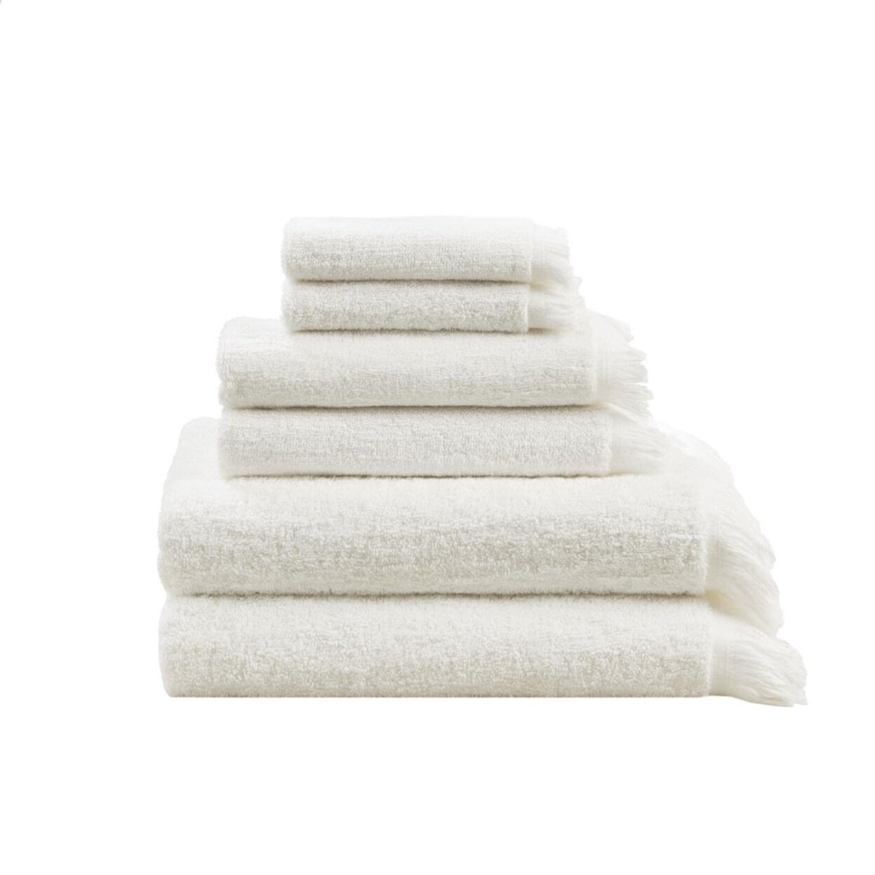 INK+IVY   Nova Cotton Dobby 6-Piece Towel Set with Ivory Finish II73-1256