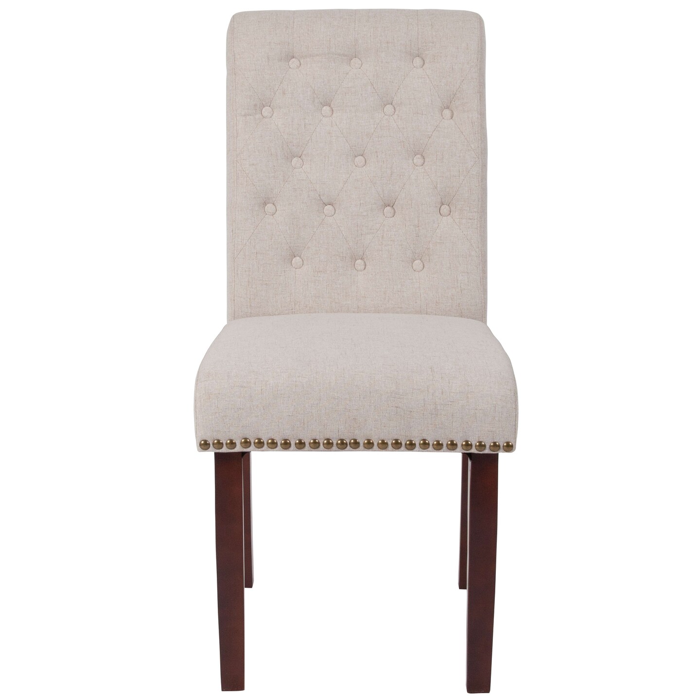 Merrick Lane Falmouth Upholstered Parsons Chair with Nailhead Trim