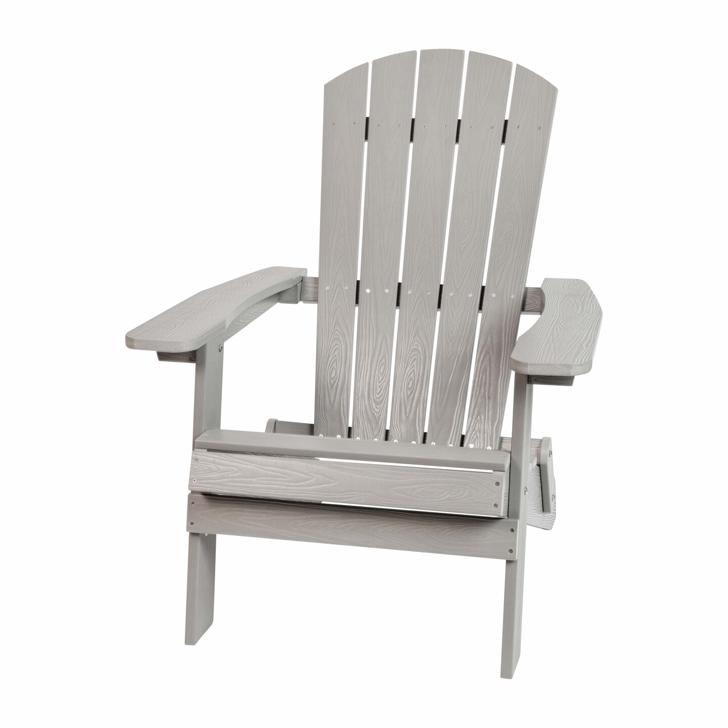 Merrick Lane Riviera Poly Resin Folding Adirondack Lounge Chair - All-Weather Indoor/Outdoor Patio Chair