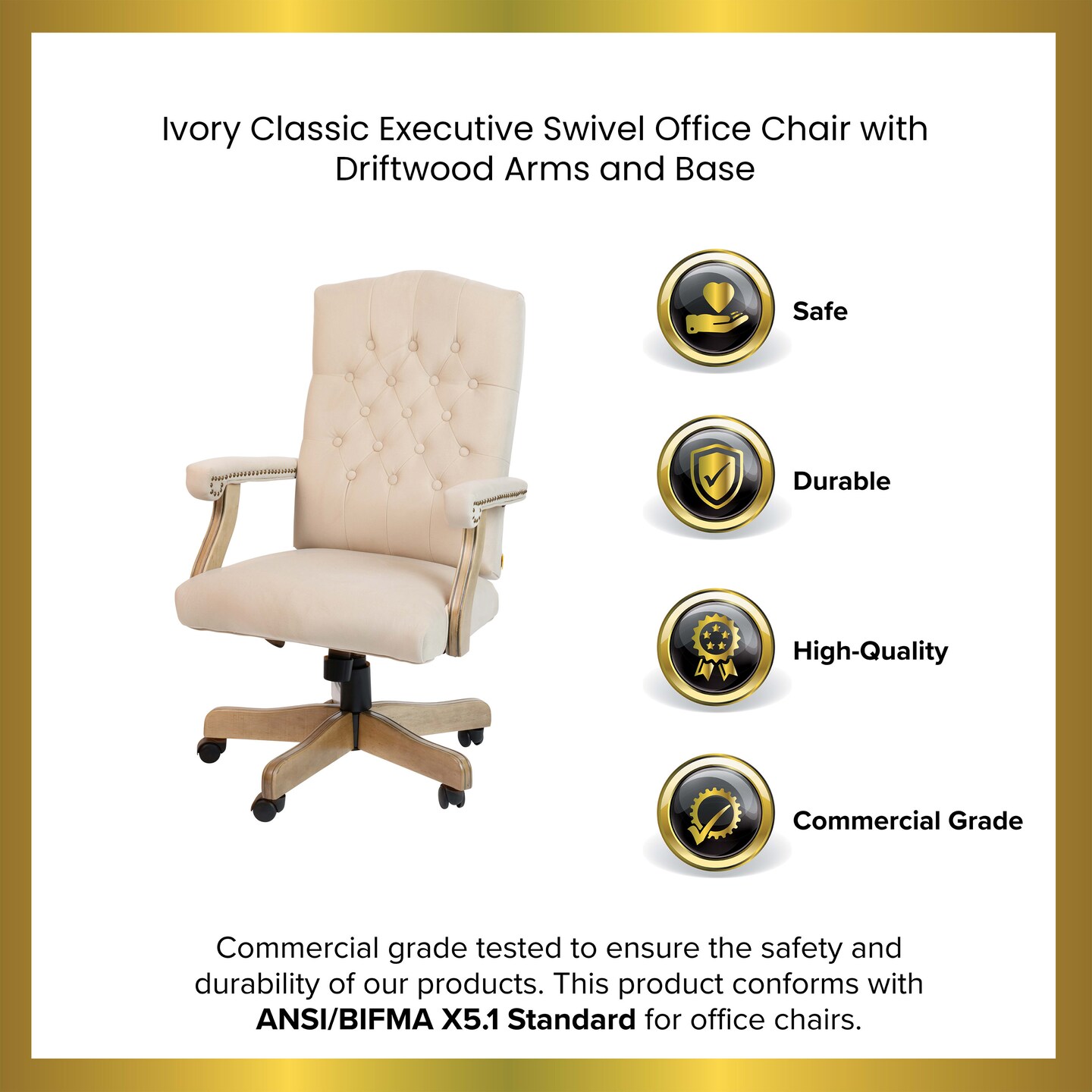 Merrick Lane Versailles High Back Tufted Home Office Chair With Height Adjustment And 360° Swivel
