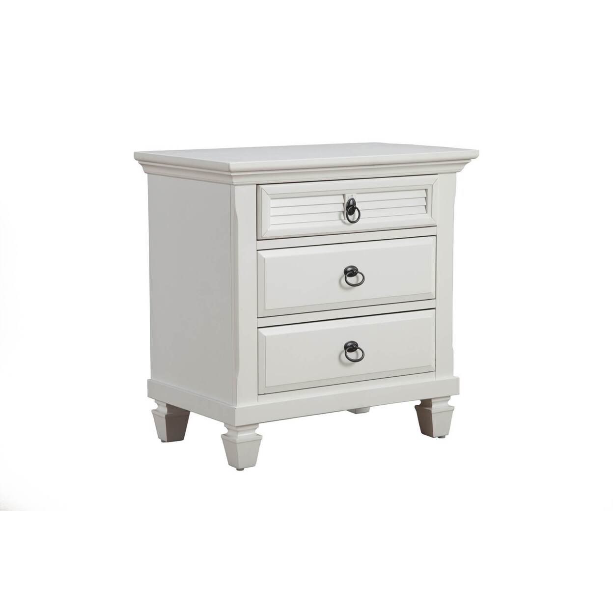 Alpine Furniture Home Furniture Winchester 3 Drawer Nightstand - White