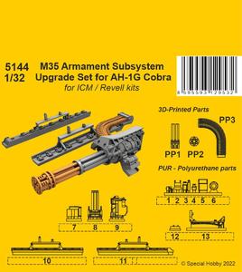 CMK  1/32 M35 Armament Subsystem Upgrade Set for AH-1G Cobra 1/32 / for ICM and Revell kits