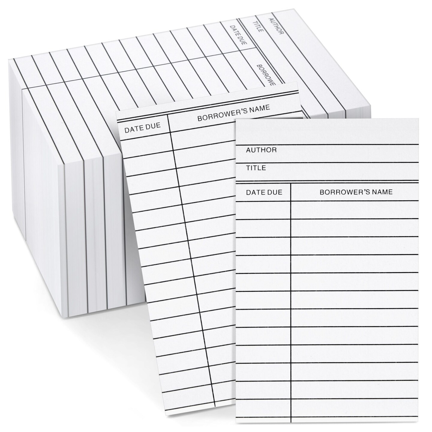 600 Pack Blank Library Cards for School Book Checkouts, Catalog CDs, DVDs, Vinyl Records, Classroom Supplies, Record Keeping, Tracking, Organizing, White (3x5 Inches)