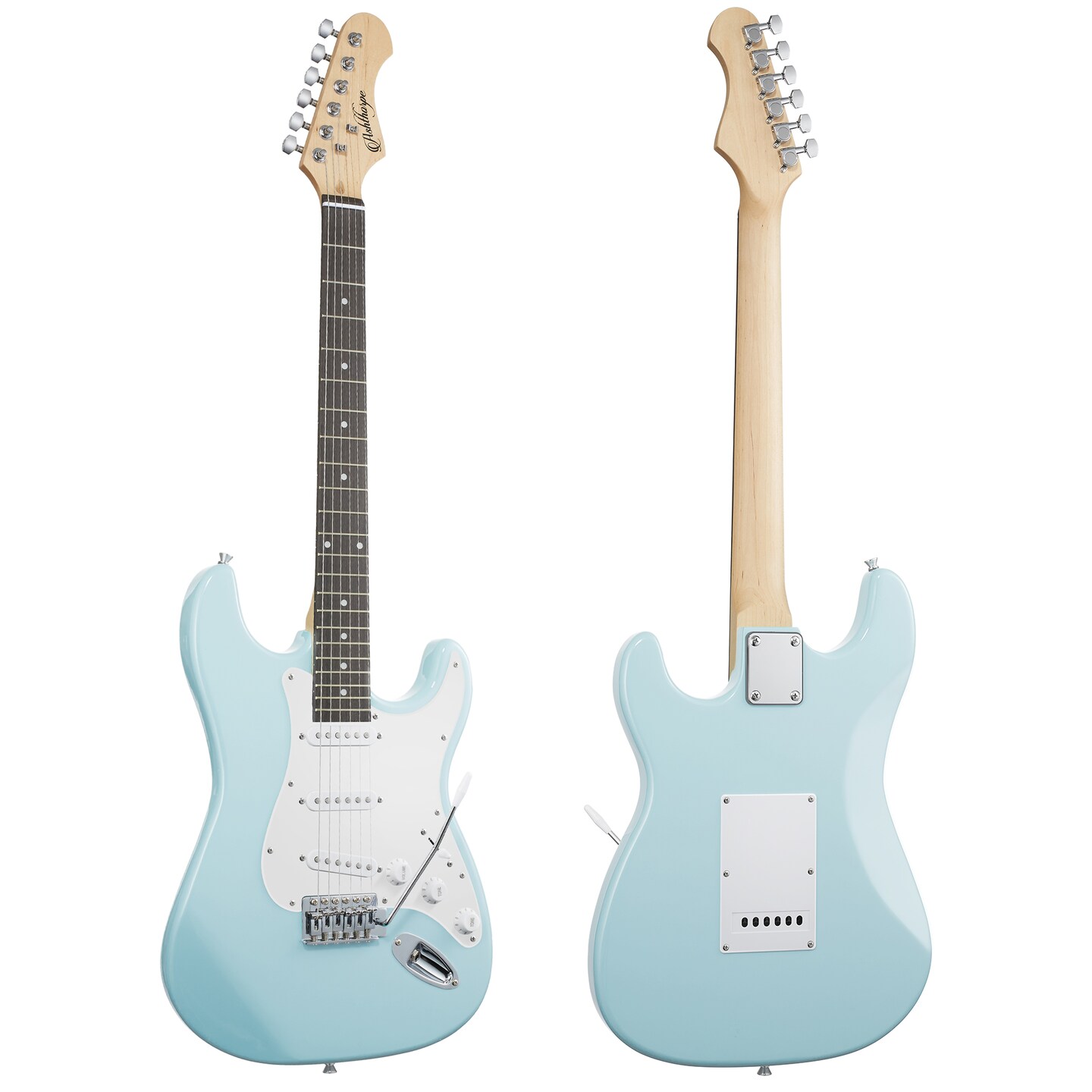 Ashthorpe 39-Inch Electric Guitar, Full-Size Guitar Kit with Padded Gig Bag, Tremolo Bar, Strap, Strings, Cable, Cloth, Picks