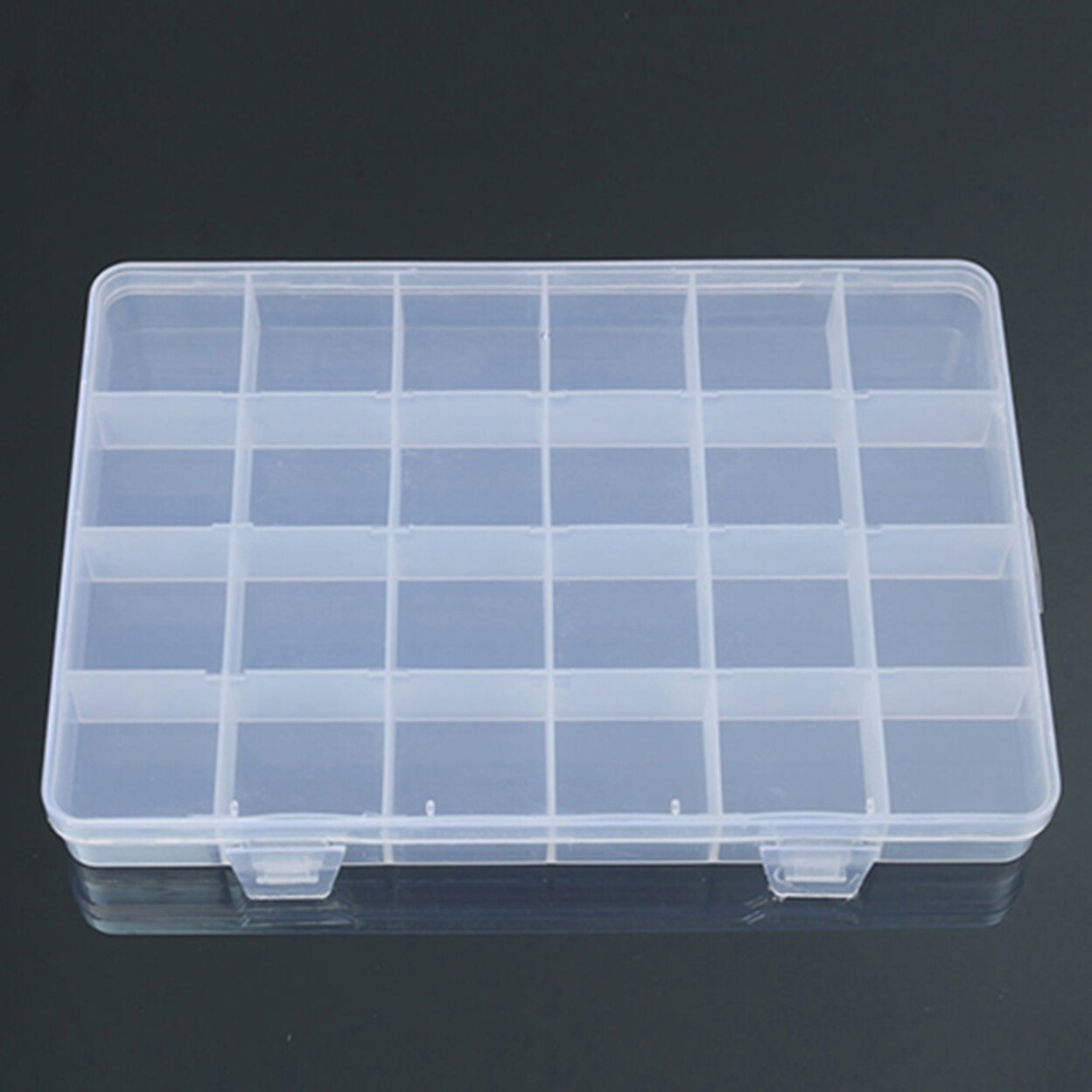 Storage Box Holder Large Capacity Compartments Pp 24 Grids Transparent Container Jewelry Organizer For Home