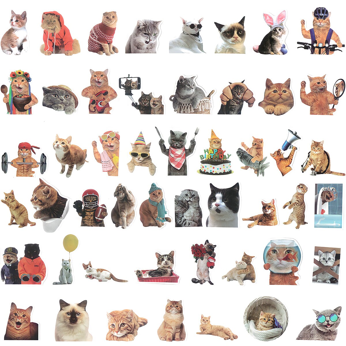 Wrapables Waterproof Vinyl Stickers for Water Bottles, Laptop, Phones, Skateboards, Decals for Teens, 100pcs