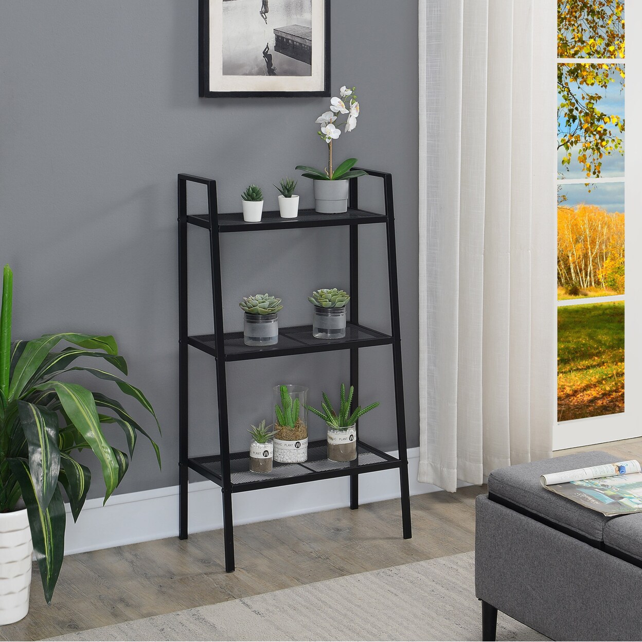 Convenience Concepts Designs2Go 3 Tier Metal Plant Stand, Black