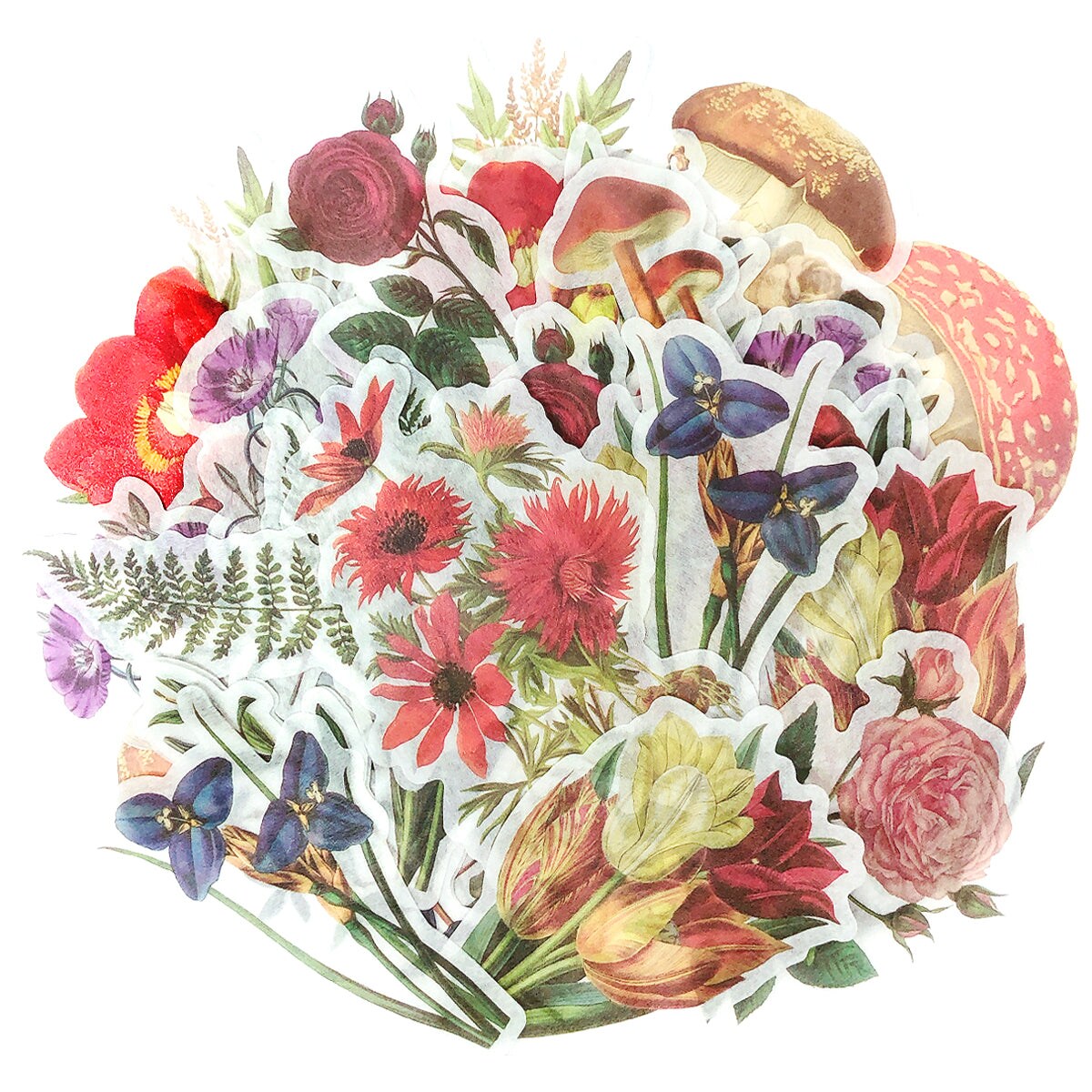 Wrapables Decorative Scrapbooking Washi Stickers, DIY Crafts for Stationery, Diary, Card Making (60 pcs)