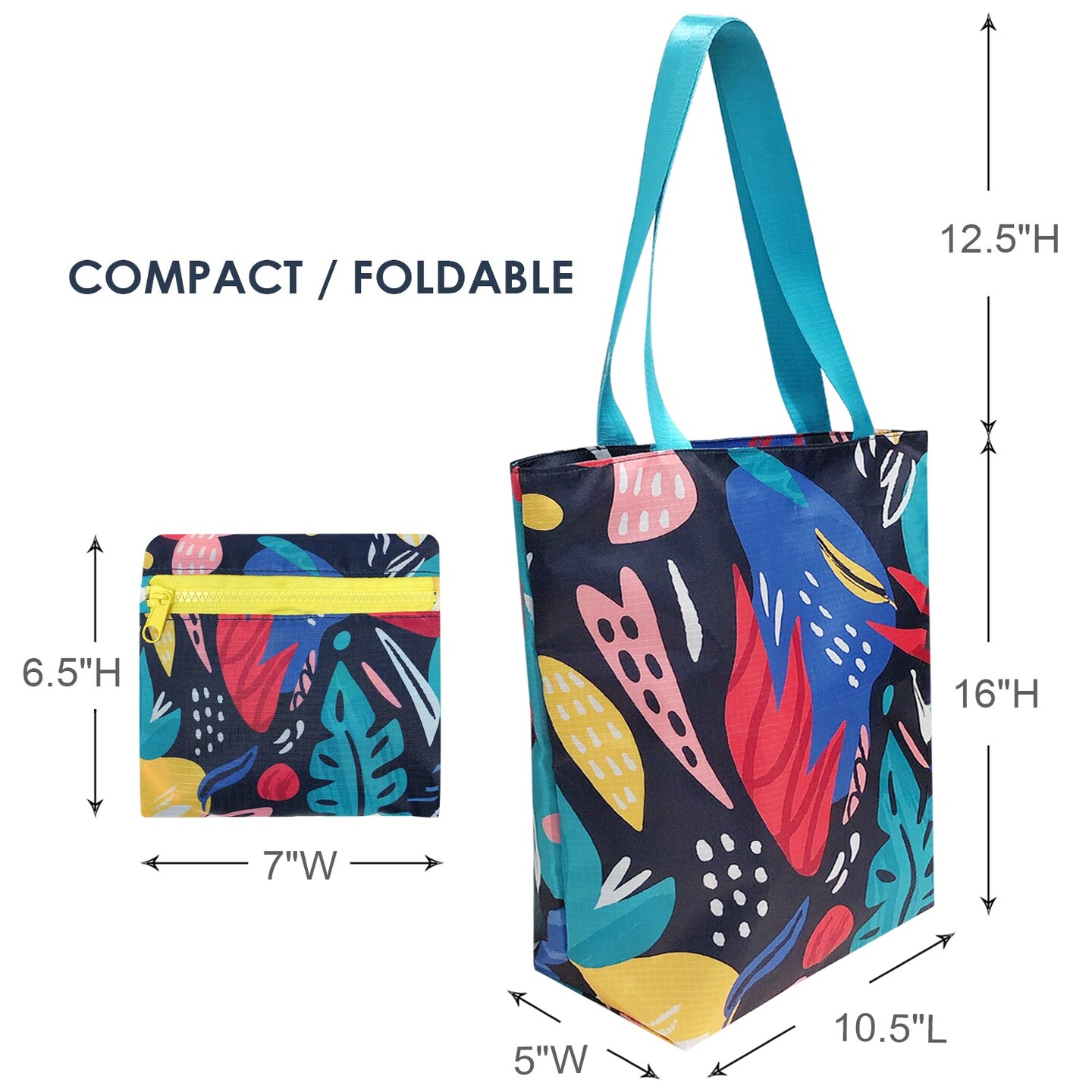 Wrapables Carryall Shopping Travel Tote Bag with Durable Ripstop Polyester - Foldable, Waterproof, and OEKO-TEX Certified