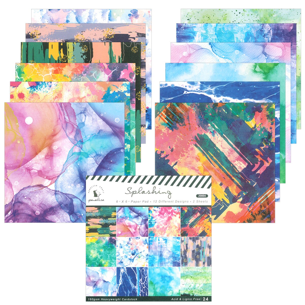 Wrapables 6x6 Decorative Single-Sided Scrapbook Paper for Arts & Crafts Projects, Scrapbooking, Card-Making