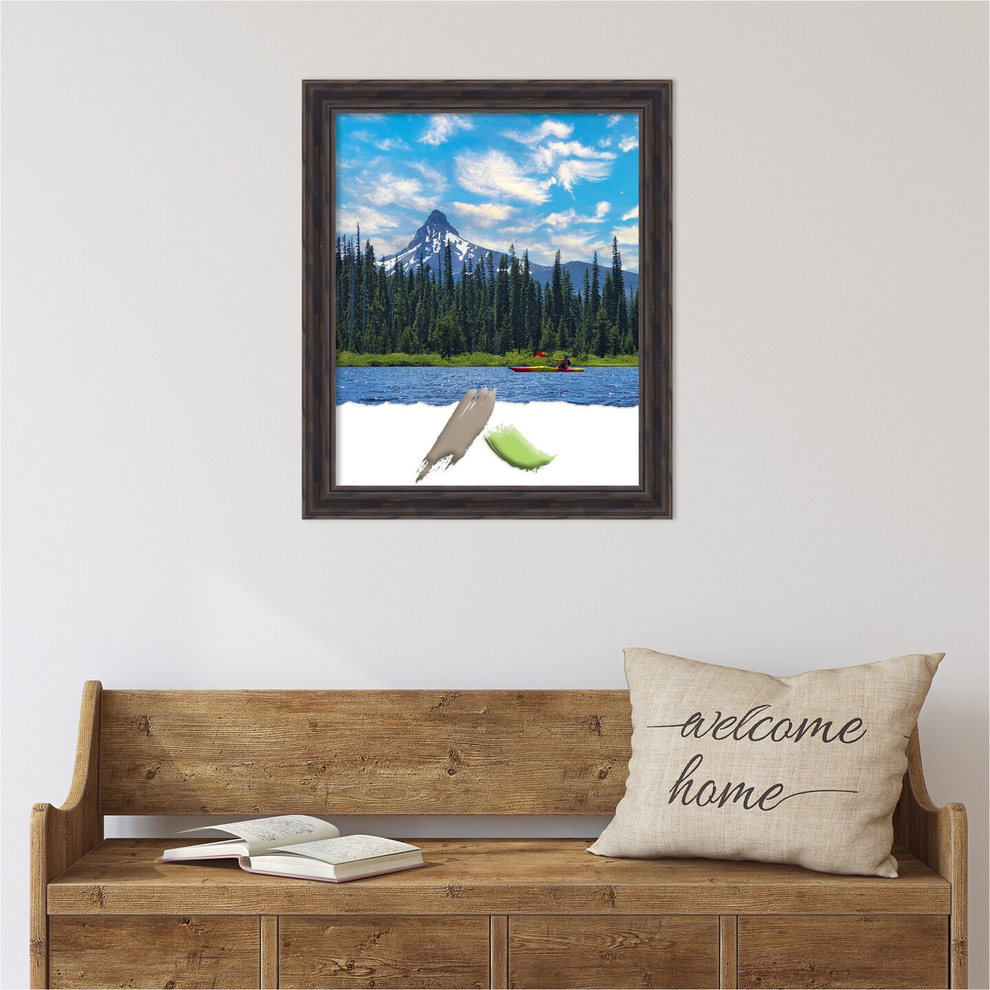 Rustic Pine Narrow Wood Picture Frame, Photo Frame, Art Frame