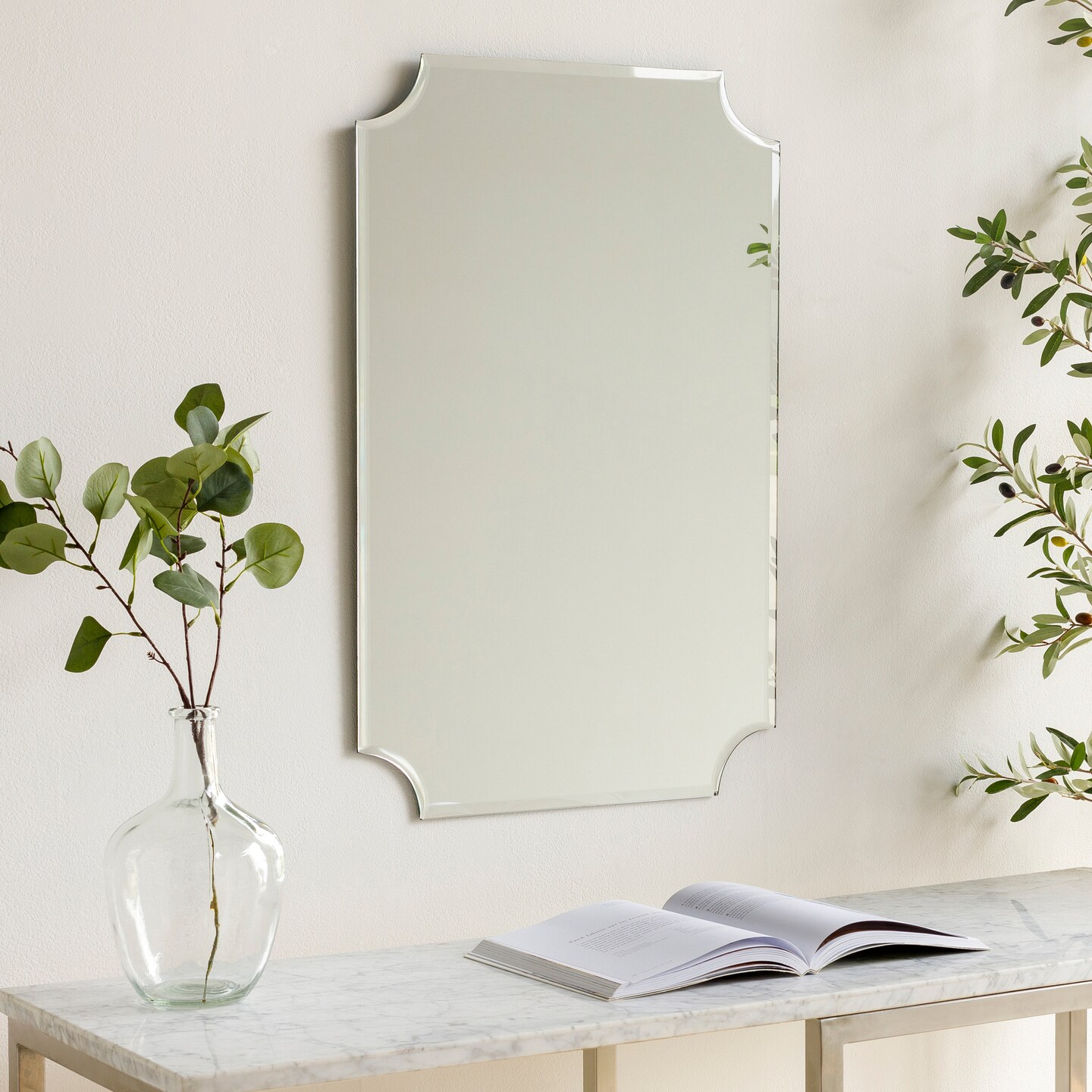Tiwari Home 19.5&#x22; Curved Edge Frameless Beveled Wall Mirror