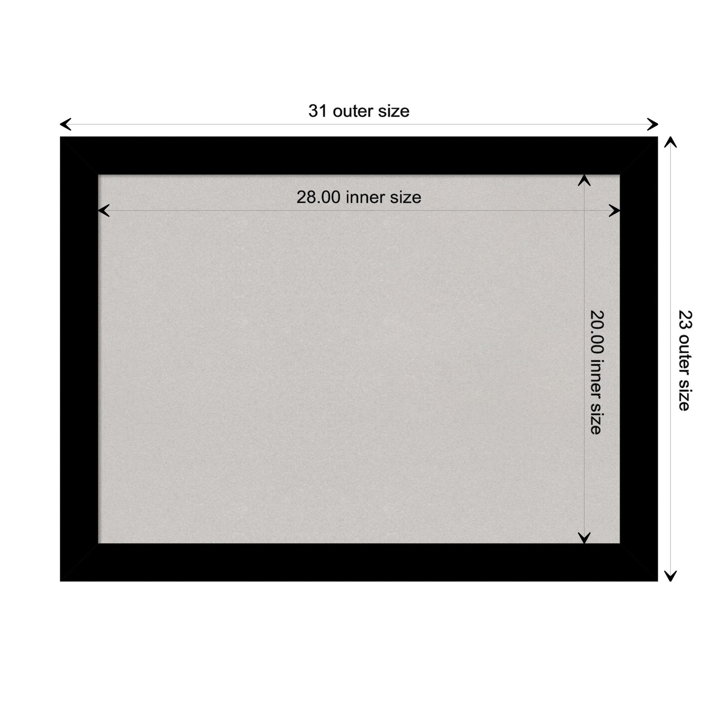 Brushed Framed Corkboard, Grey Cork