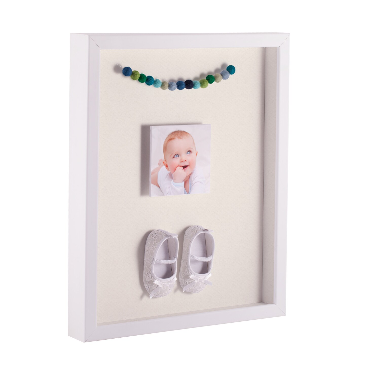 ArtToFrames 10x10 Inch Shadow Box Picture Frame, with a Satin White 1" Wide Shadowbox frame and Super White Mat Backing (4655)