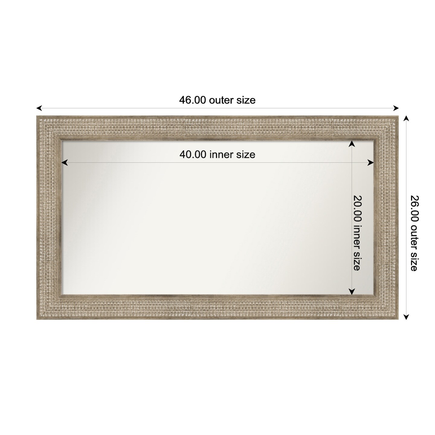 Trellis Silver Non-Beveled Custom Framed Bathroom Vanity Wall Mirror