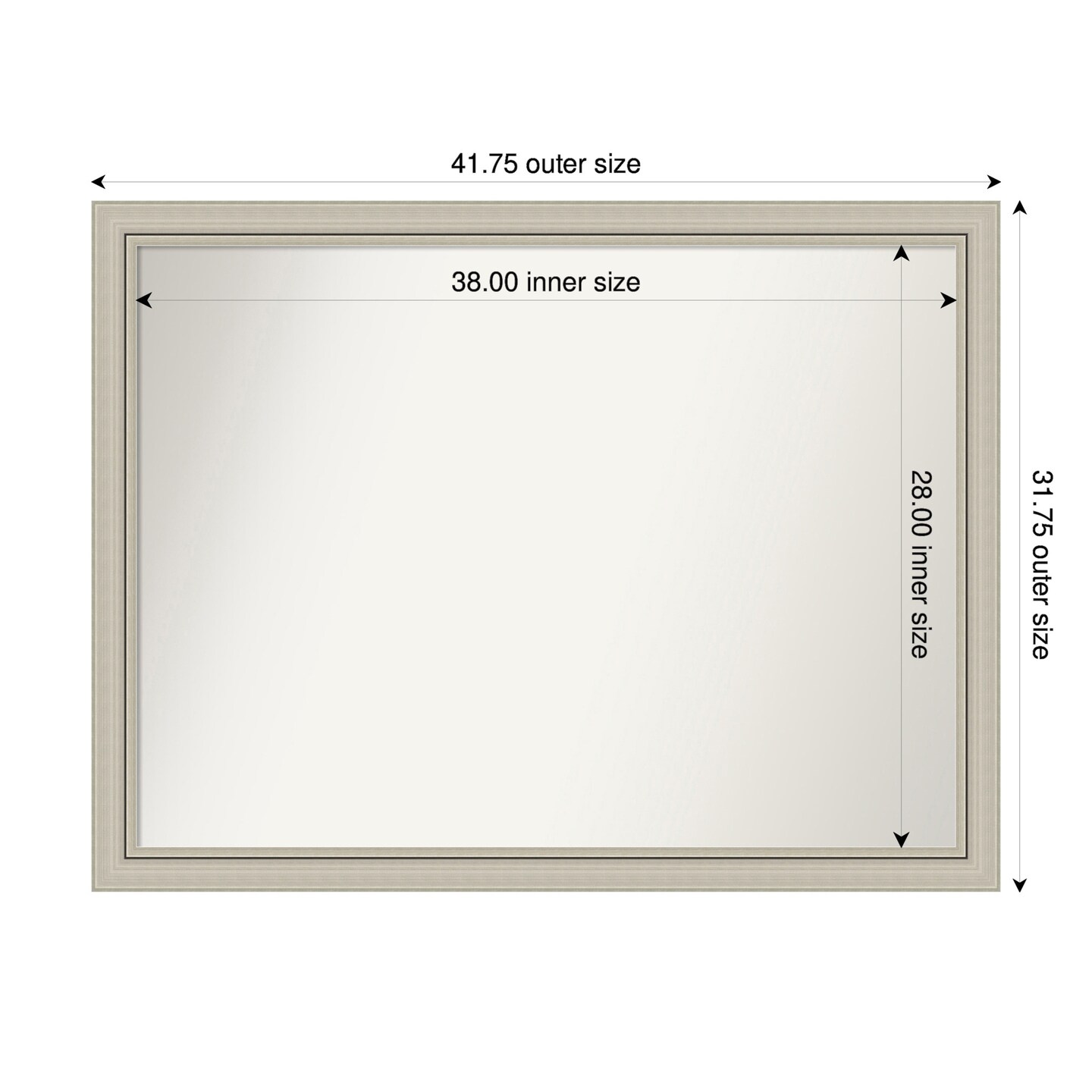 Romano Narrow Non-Beveled Custom Framed Bathroom Vanity Wall Mirror