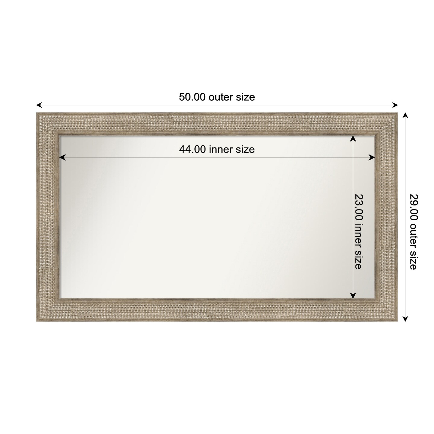 Trellis Silver Non-Beveled Custom Framed Bathroom Vanity Wall Mirror