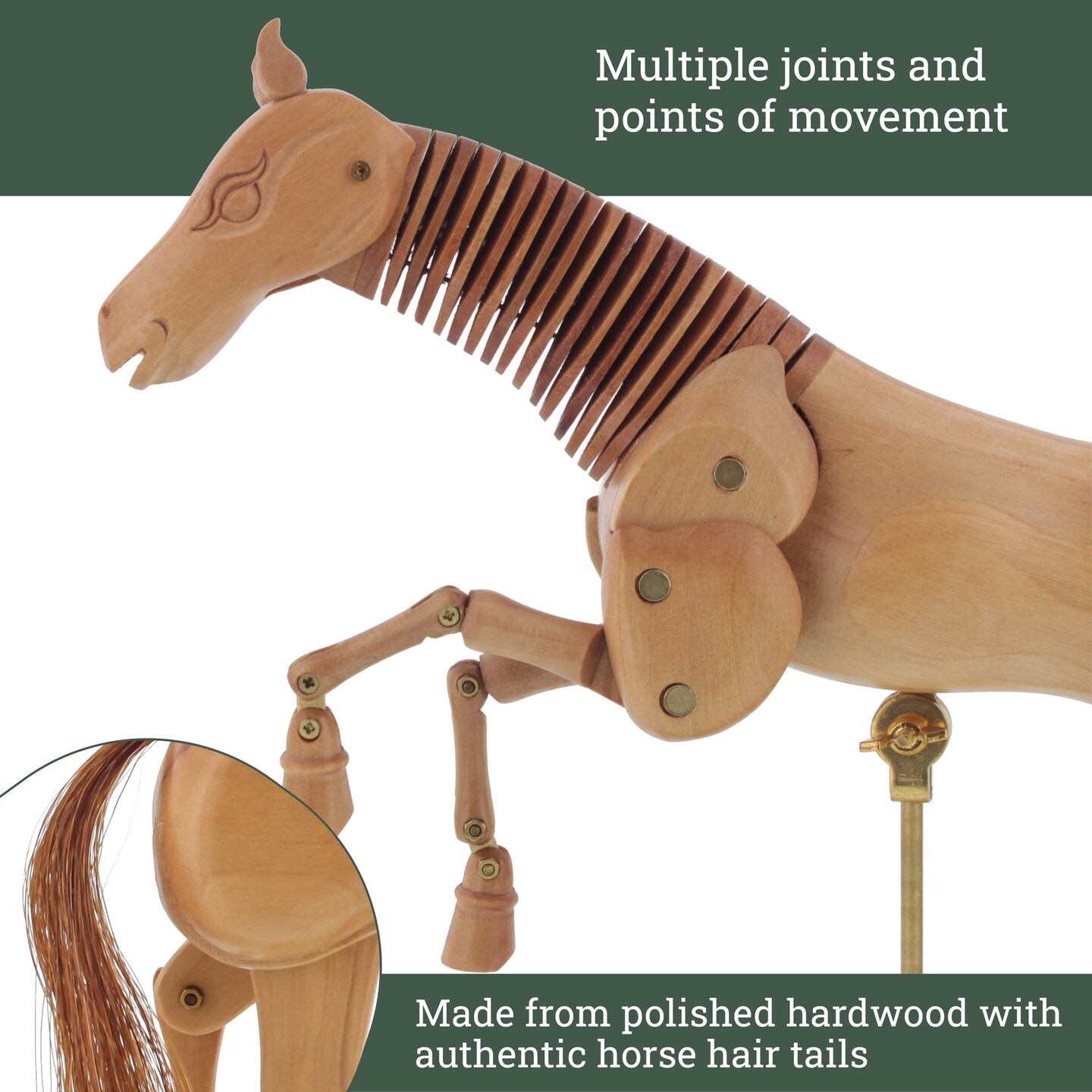 Wooden 16&#x22; Horse Artist Drawing Manikin Articulated Mannequin