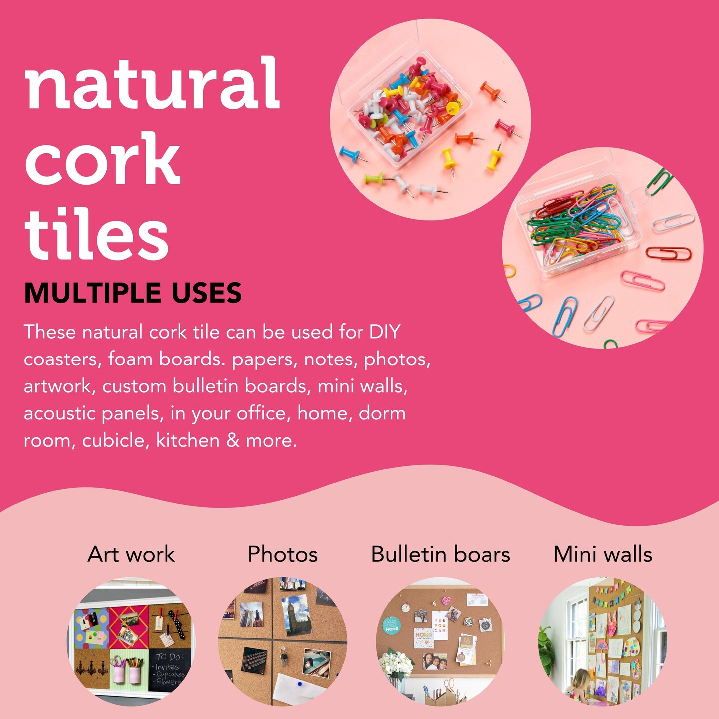 1/2 Adhesive Cork Board Squares - Bulk discounts