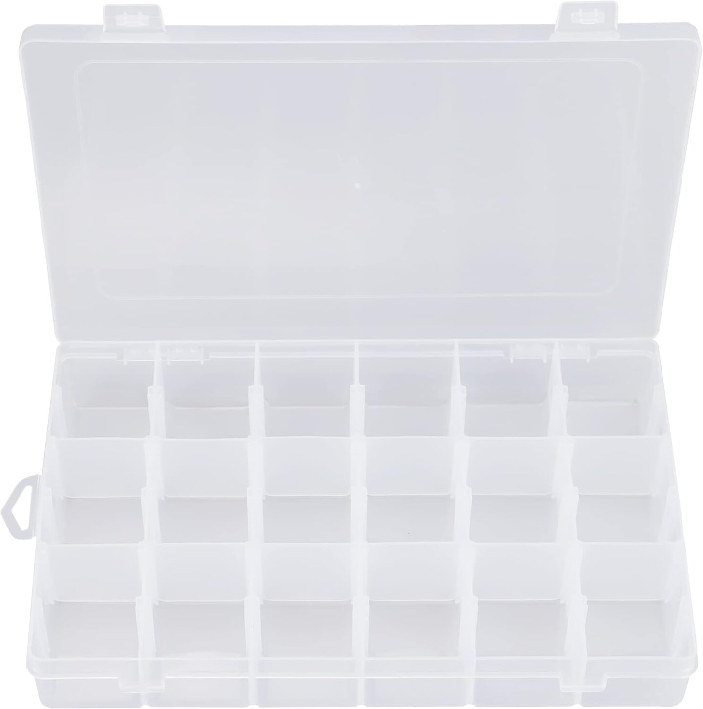 Tackle Box Organizer Plastic Organizer Boxes Large 18 Grids Compartment box with Dividers Clear Containers Jewelry Beads Storage