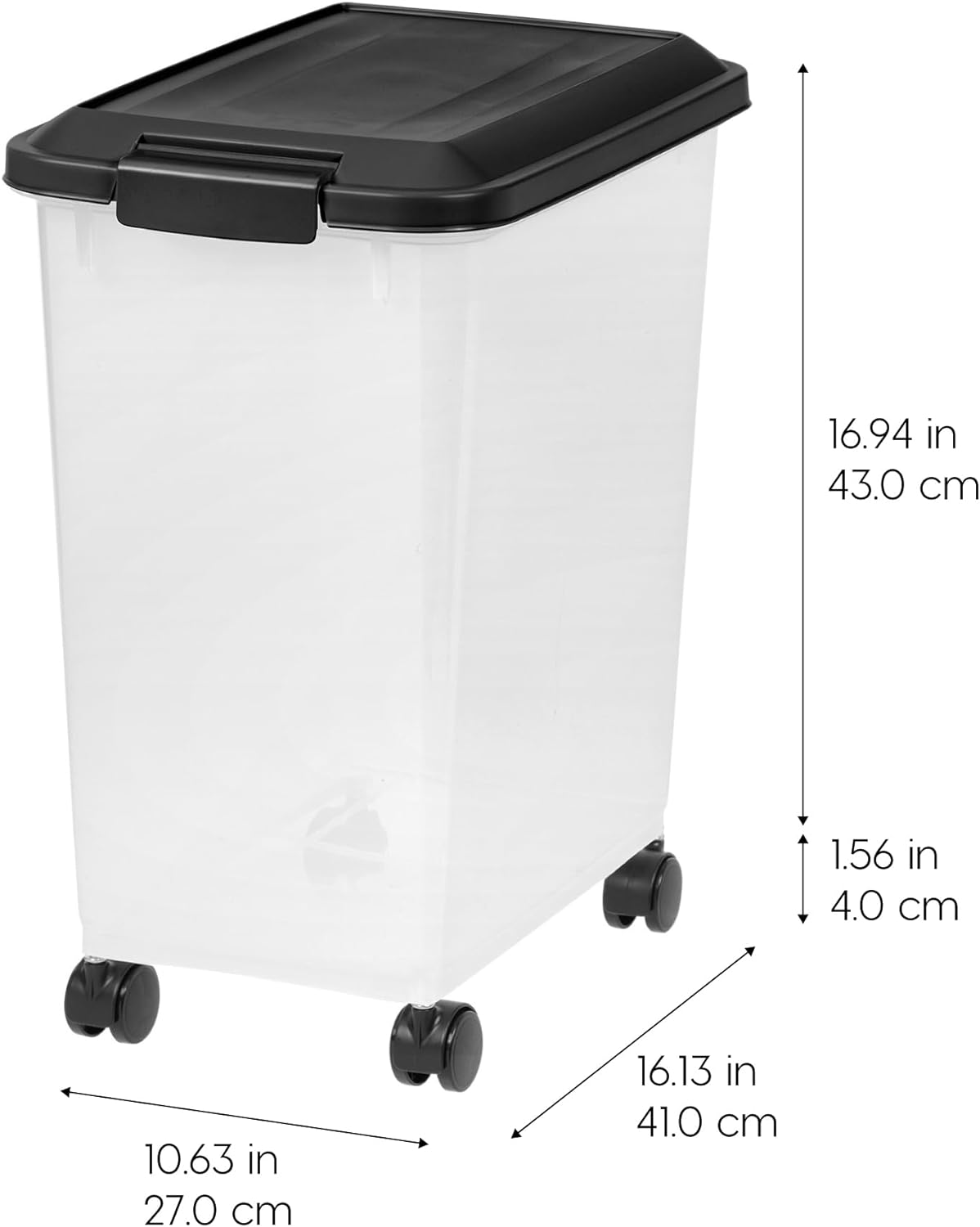 IRIS Airtight Pet Food Storage Containers with Attachable Casters