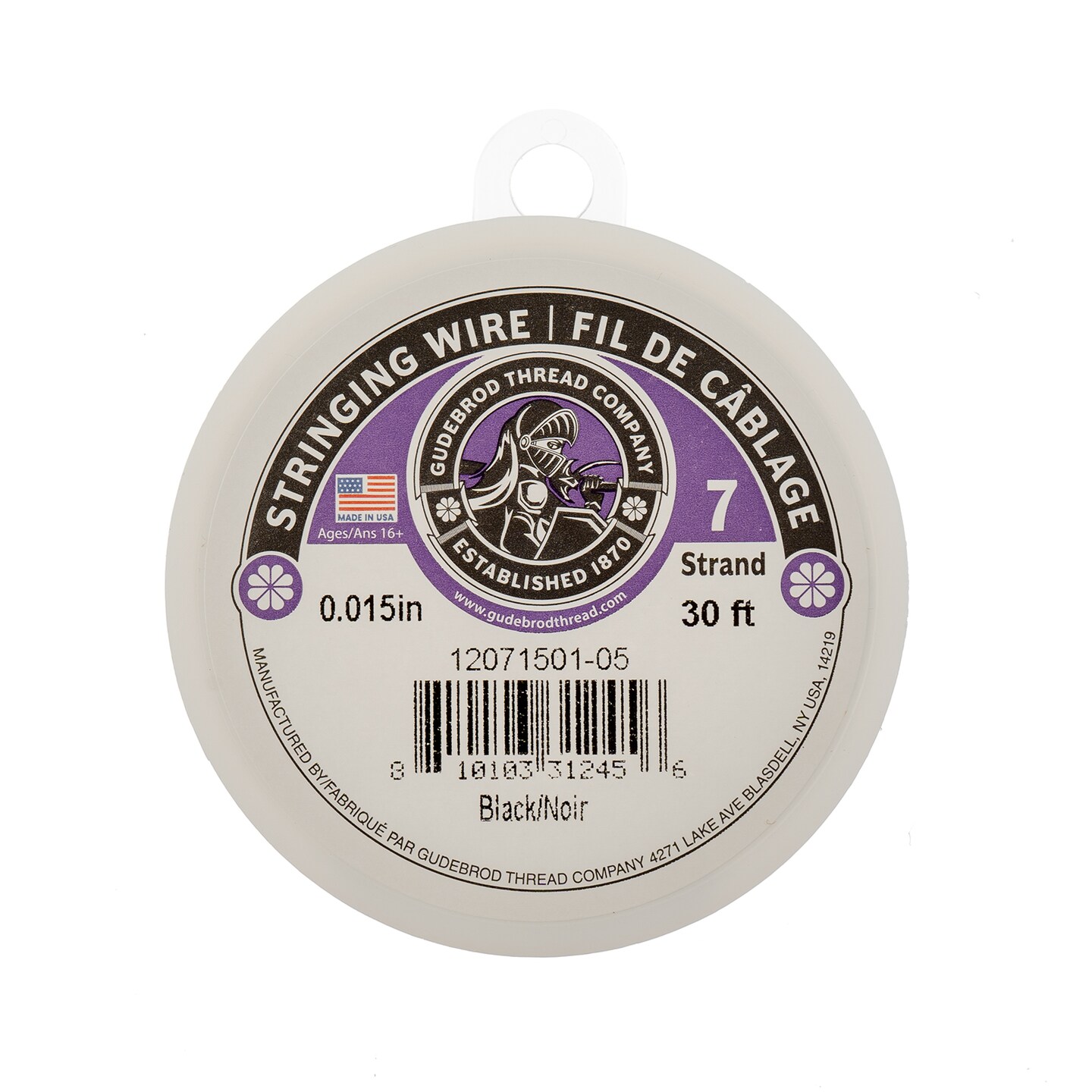 Gudebrod 0.015" 7-Strand Stainless Steel Jewelry Wire | Made in USA