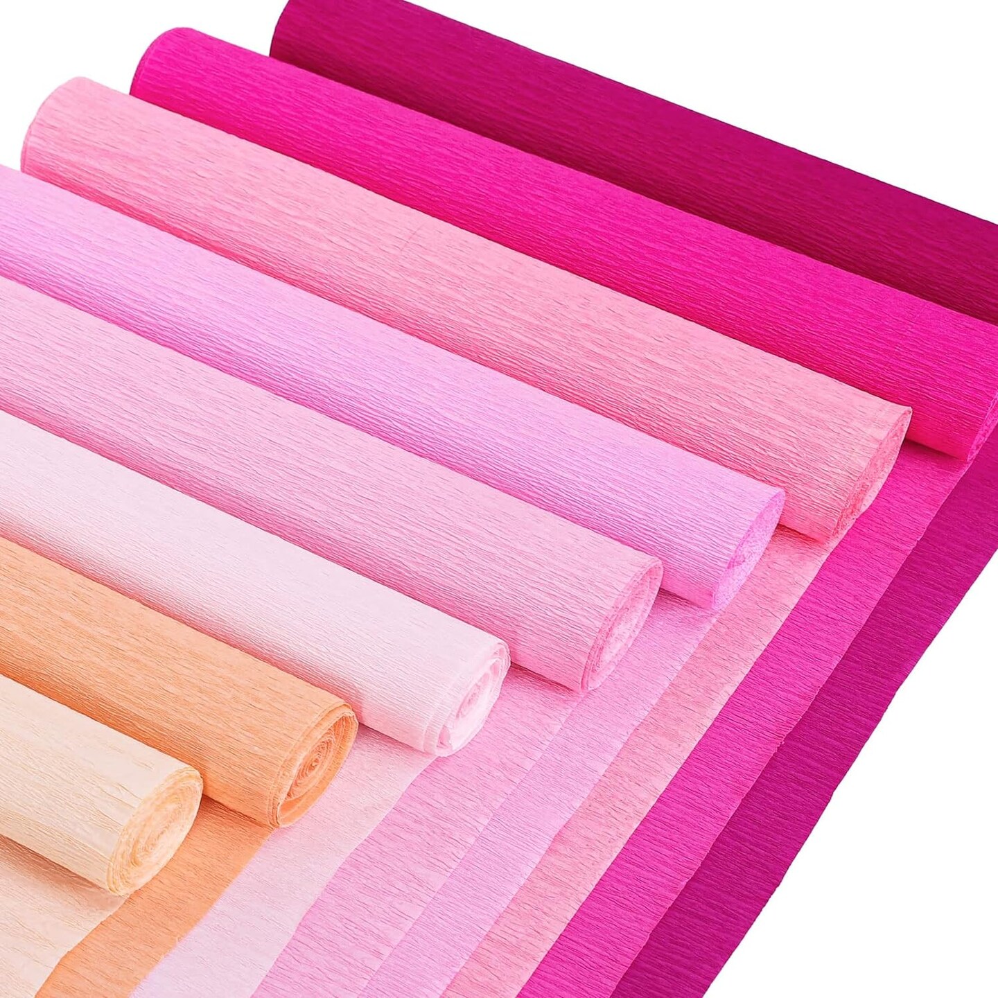 8 Rolls Crepe Paper Streamers Pink Crepe Paper Rolls Crepe Paper Flower DIY Kits for Wedding Birthday Valentine's Day Decorations Bachelorette Bridal Baby Shower Backdrop Photo Booth,8 Colors