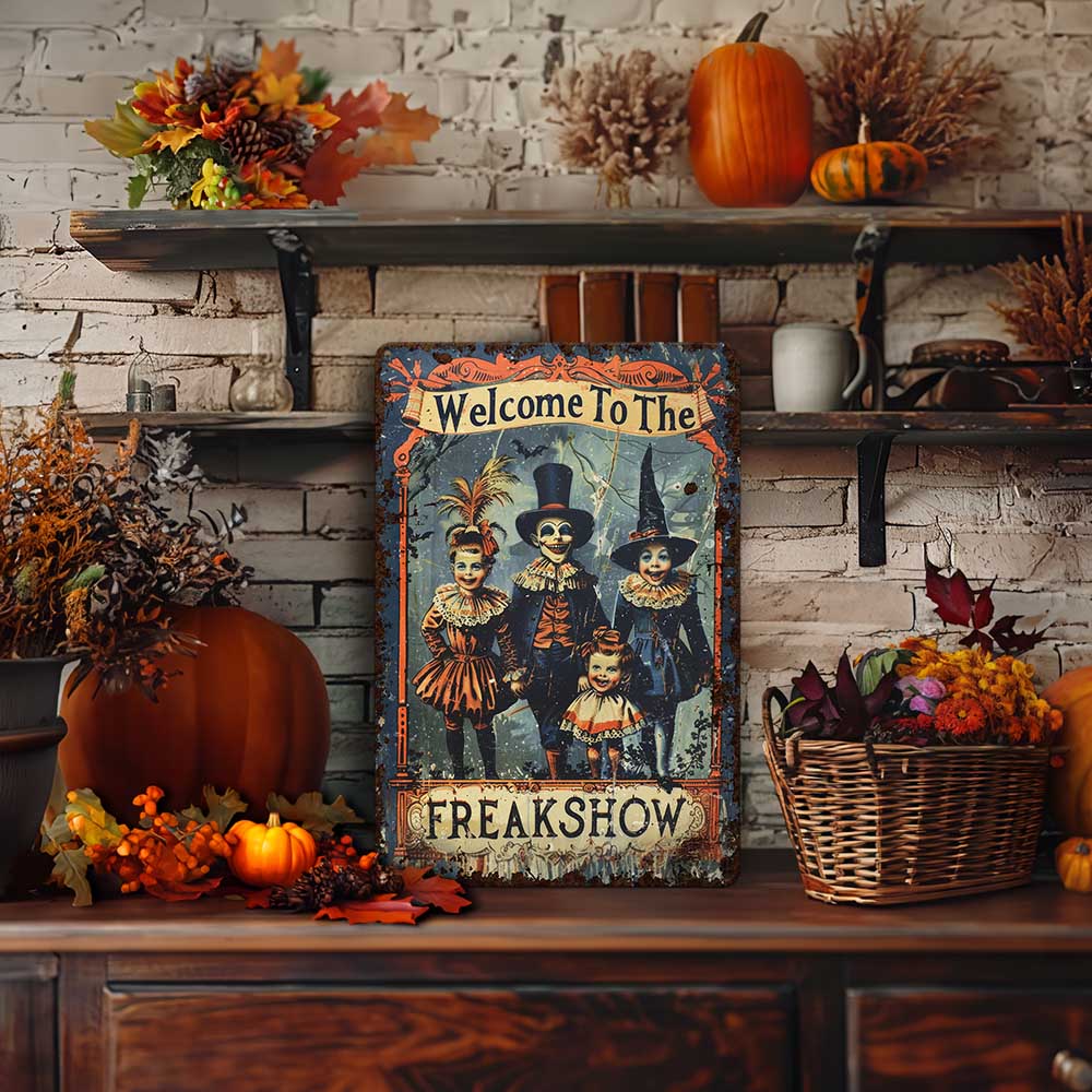 Primitive Halloween Decor - Metal Victorian Art Sign Decoration