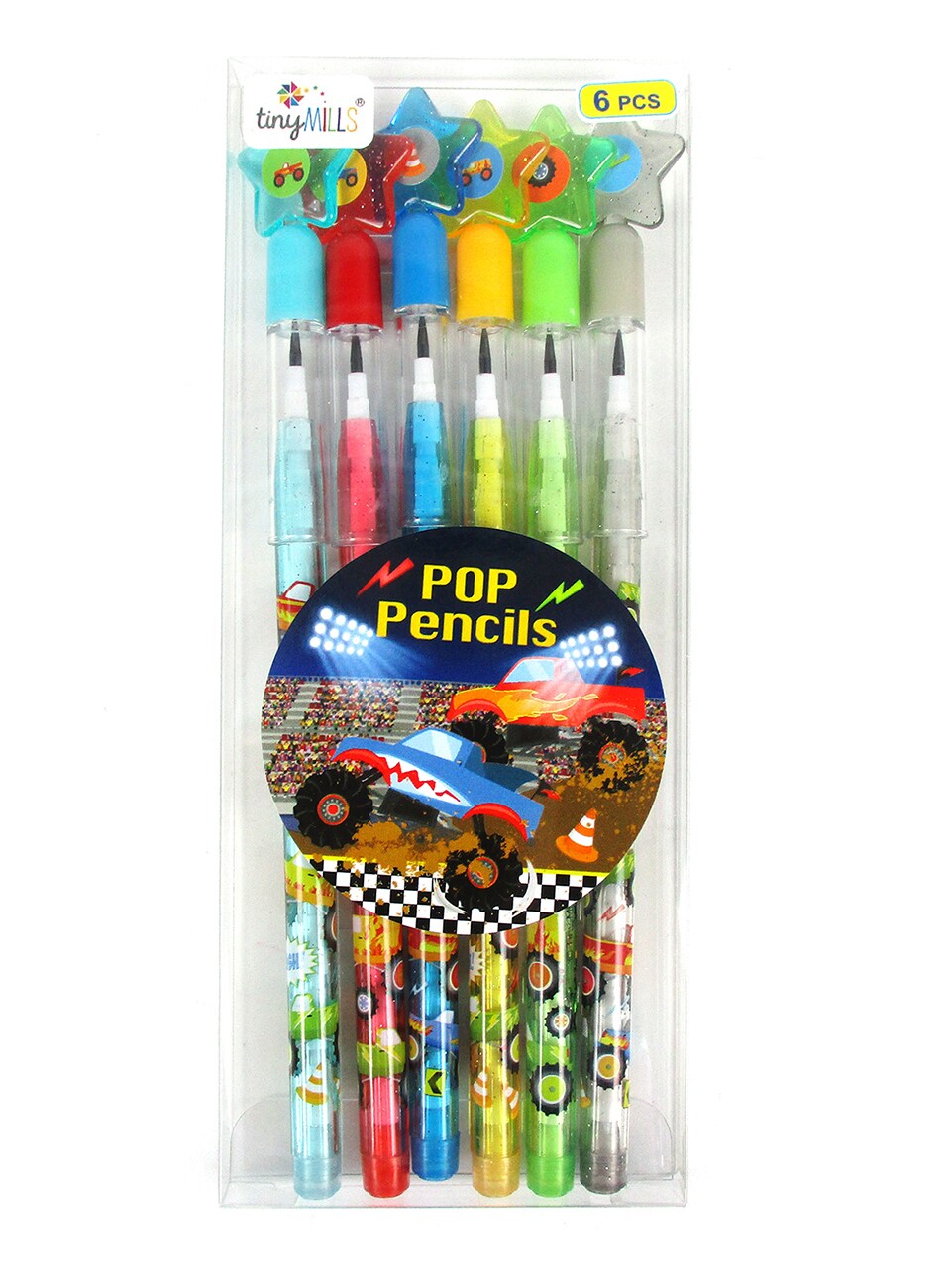 Monster Truck Multi-Point Pencils - 6 Pcs Pack