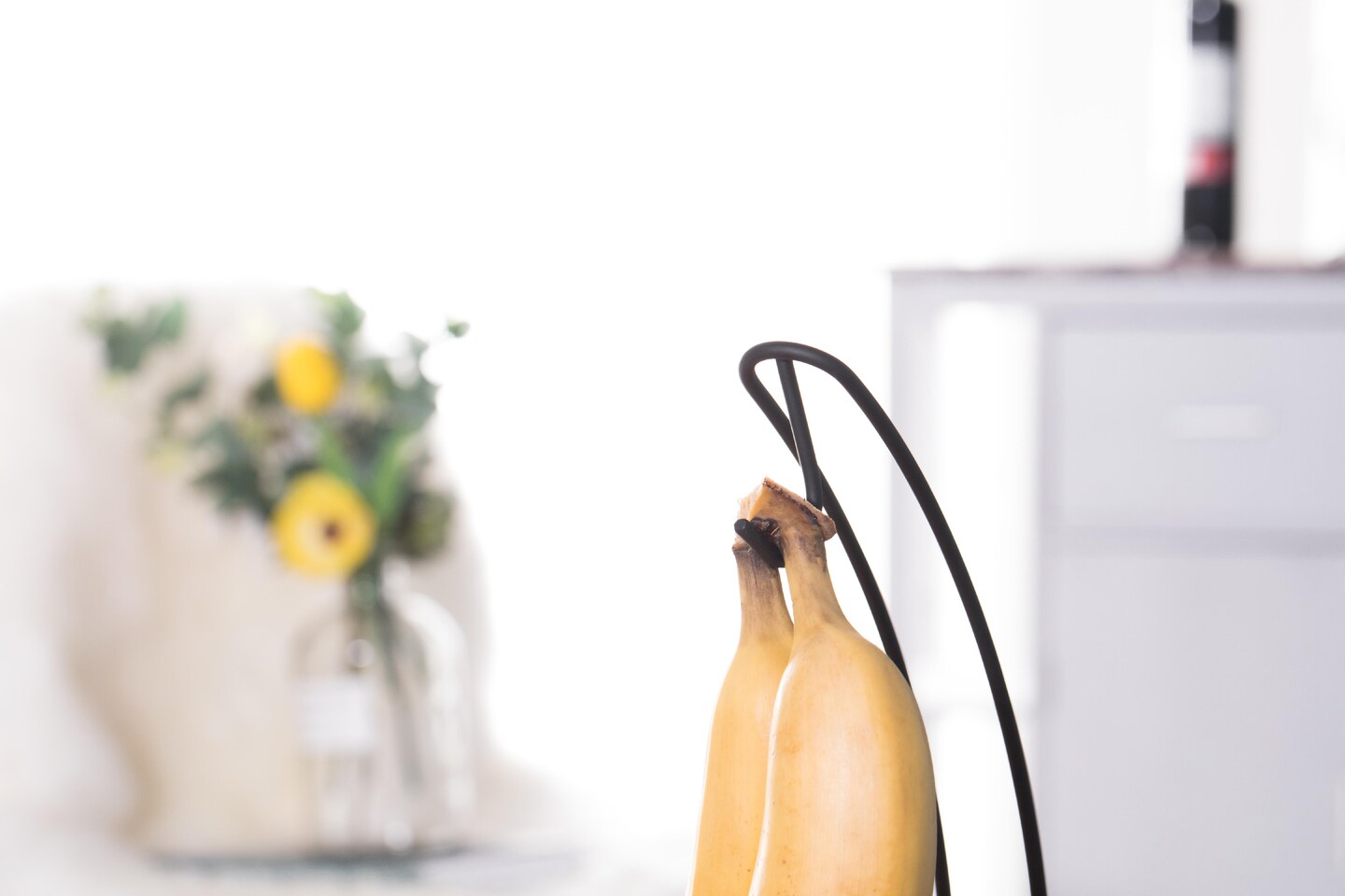 Wire Metal Fruit Basket Holder with Banana Hanger