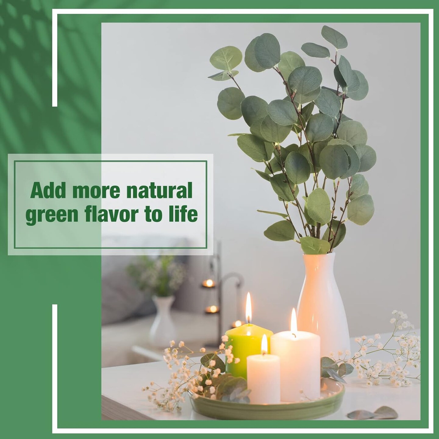 20 Pcs 23.6'' Artificial Silver Dollar Eucalyptus Stems for Wedding Decor