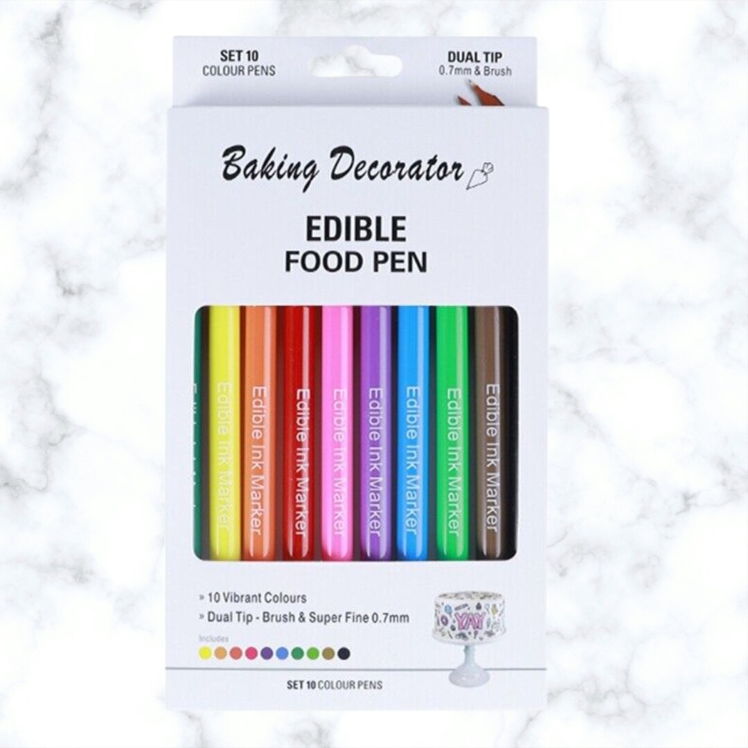 10 PCS Food Coloring Marker Double Sided Food Coloring Pen with Fine &#x26; Thick Tip