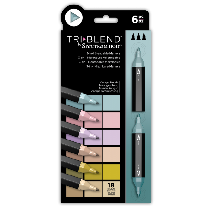 Spectrum Noir TriBlend Marker Set - Vintage Blends - 6pc Set