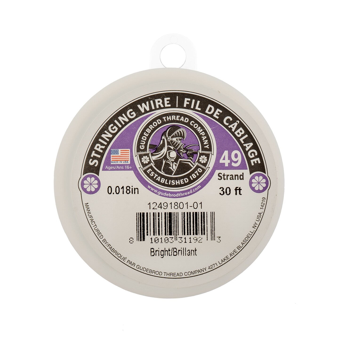 Gudebrod 49-Strand Stainless Steel Jewelry Wire | Made in USA