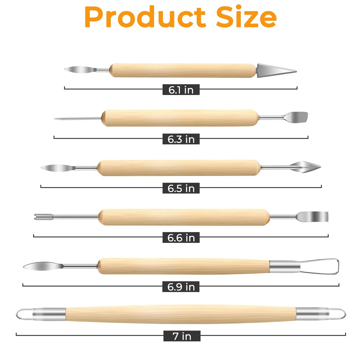 6 Pieces Clay Tools Kit, Pottery Tools & Sculpting Tools, Polymer Modeling Clay Cutters Sculpture Set for Carving, Ceramics, Molding, DIY