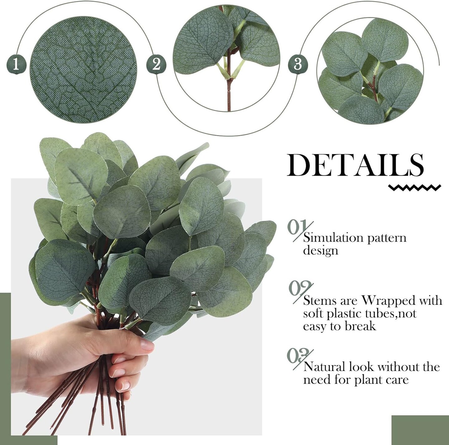 70 Pcs 11'' Artificial Eucalyptus Leaves for Wedding and Home Decor