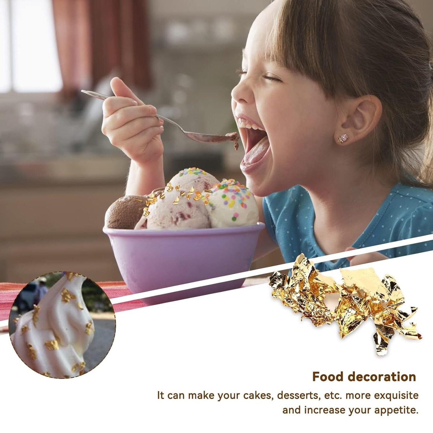 2Pcs Edible Gold Leaf, Gold Leaf Sheets Edible Edible Gold Flakes for Cake Decorating Painting Arts Spa