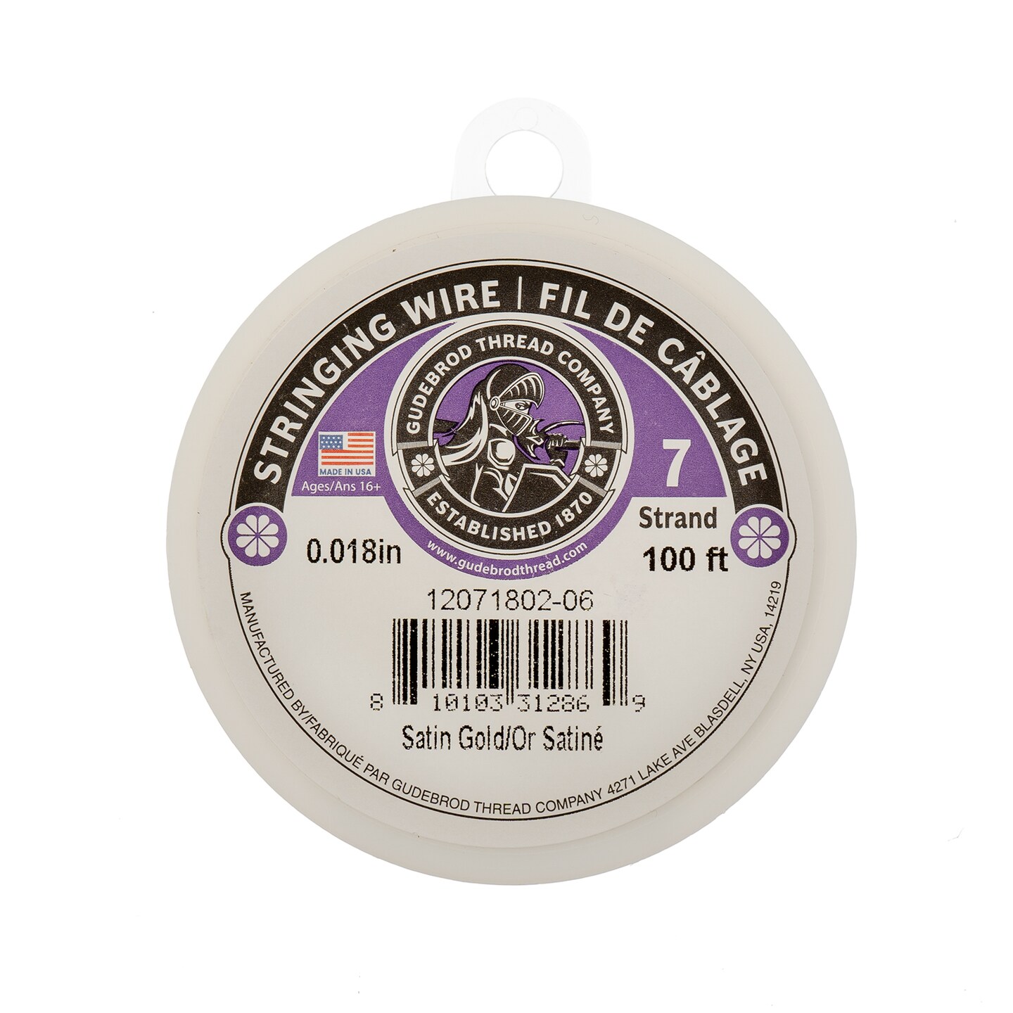 Gudebrod 0.018" 7-Strand Stainless Steel Jewelry Wire | Made in USA