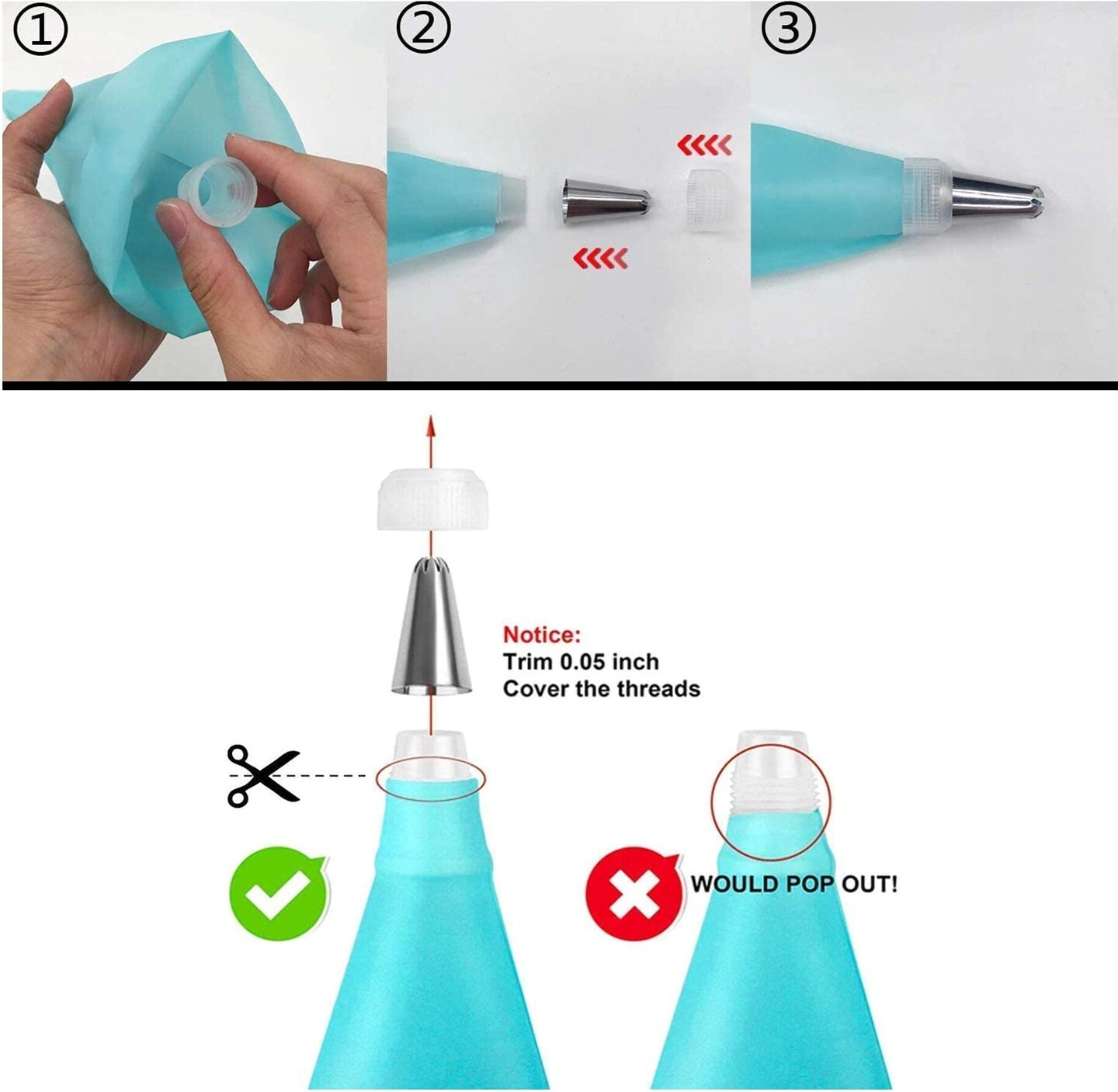 42 Pieces Cake Piping Set for Baking with Reusable Piping Bags and Tips, Standard Converters, Silicone Rings, Decorating Supplies for Deviled Egg , Cupcake and Cookie Icing