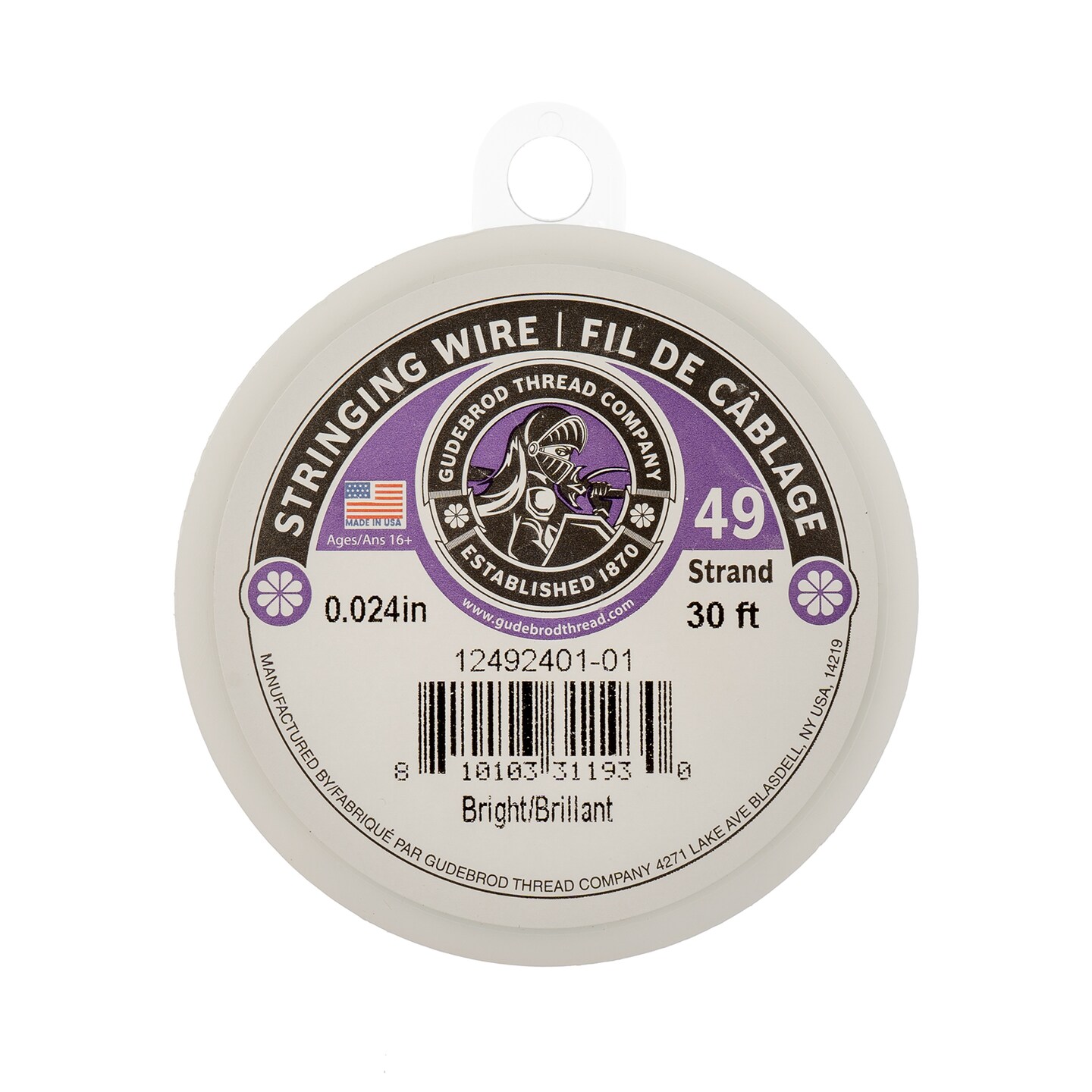 Gudebrod 49-Strand Stainless Steel Jewelry Wire | Made in USA