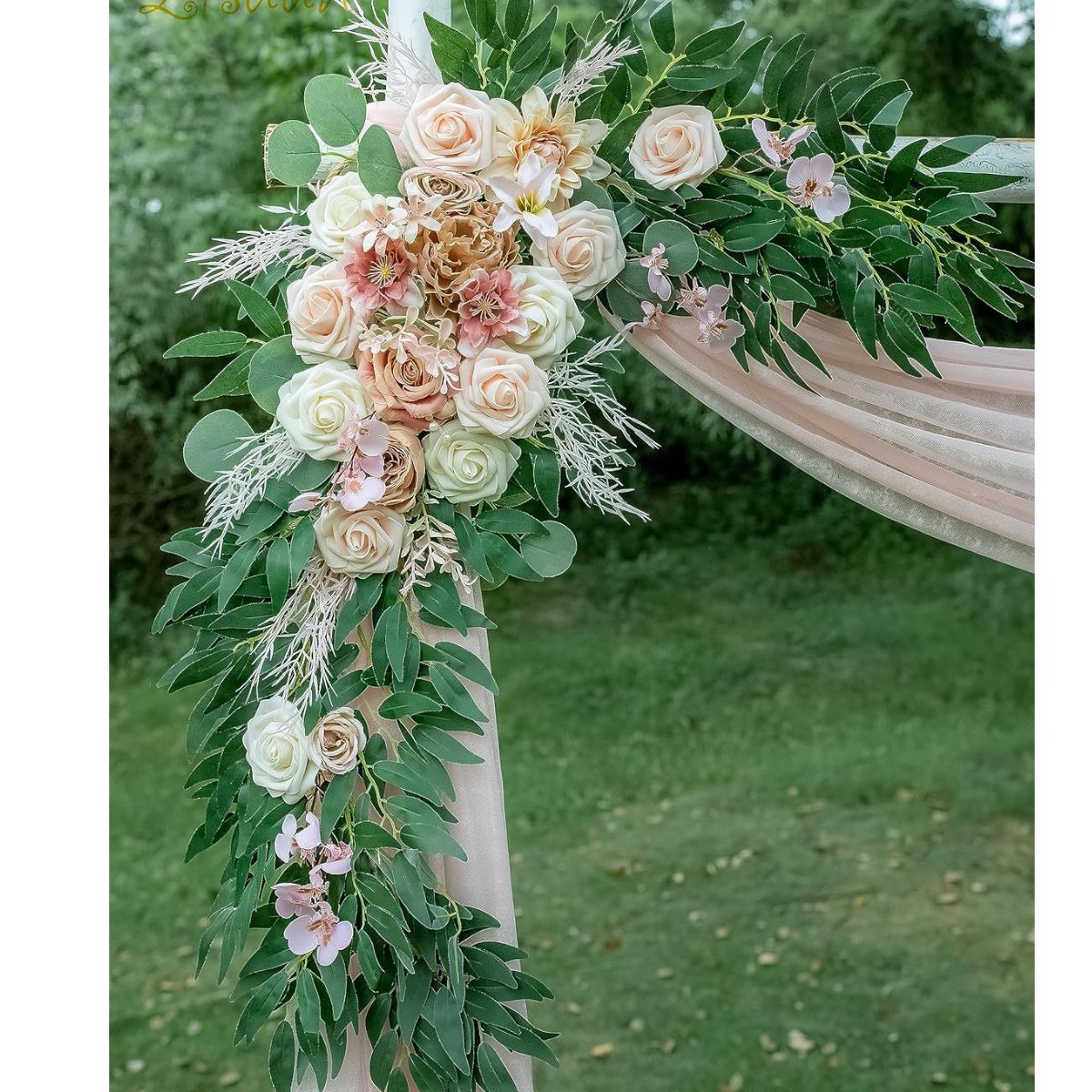 Pack of 2 Large Artificial Flower Swags for Boho Wedding Arch Decor