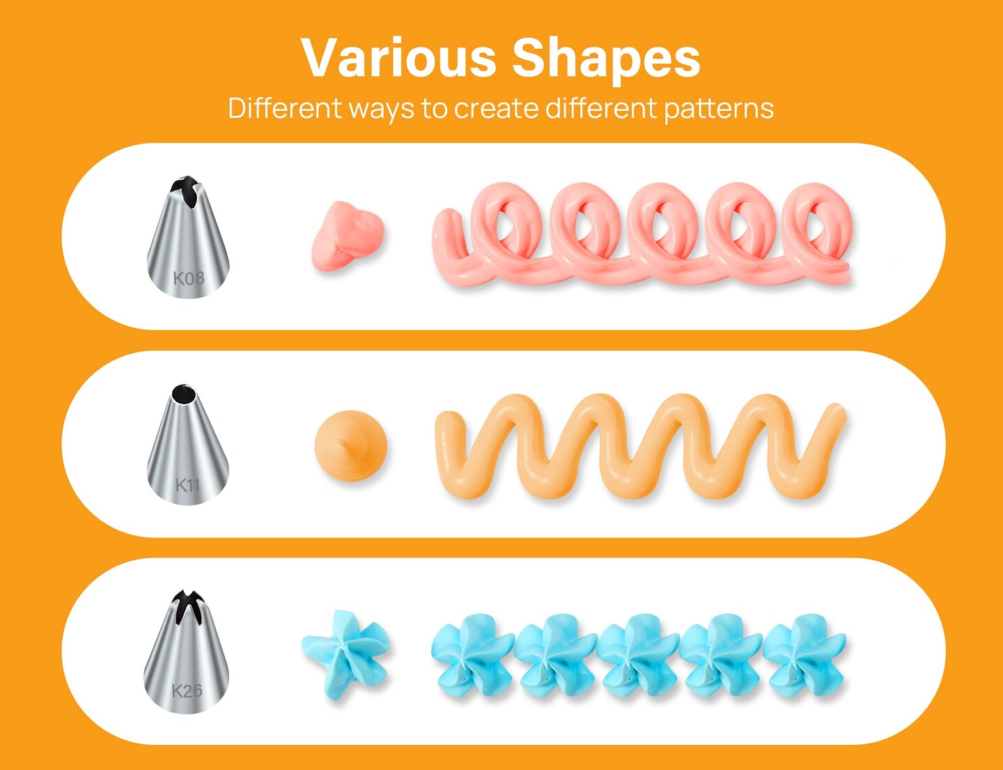 42 Pieces Piping Bags and Tips Set, Cake Decorating Supplies Kits for Baking with 30 Numbered Frosting Icing Tips, 2 Reusable Pastry Bags, Easy Carry Storage Box and Other Baking Tools
