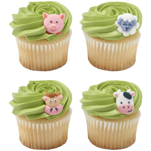 Barnyard Animals Royal Icing Decoration 12ct