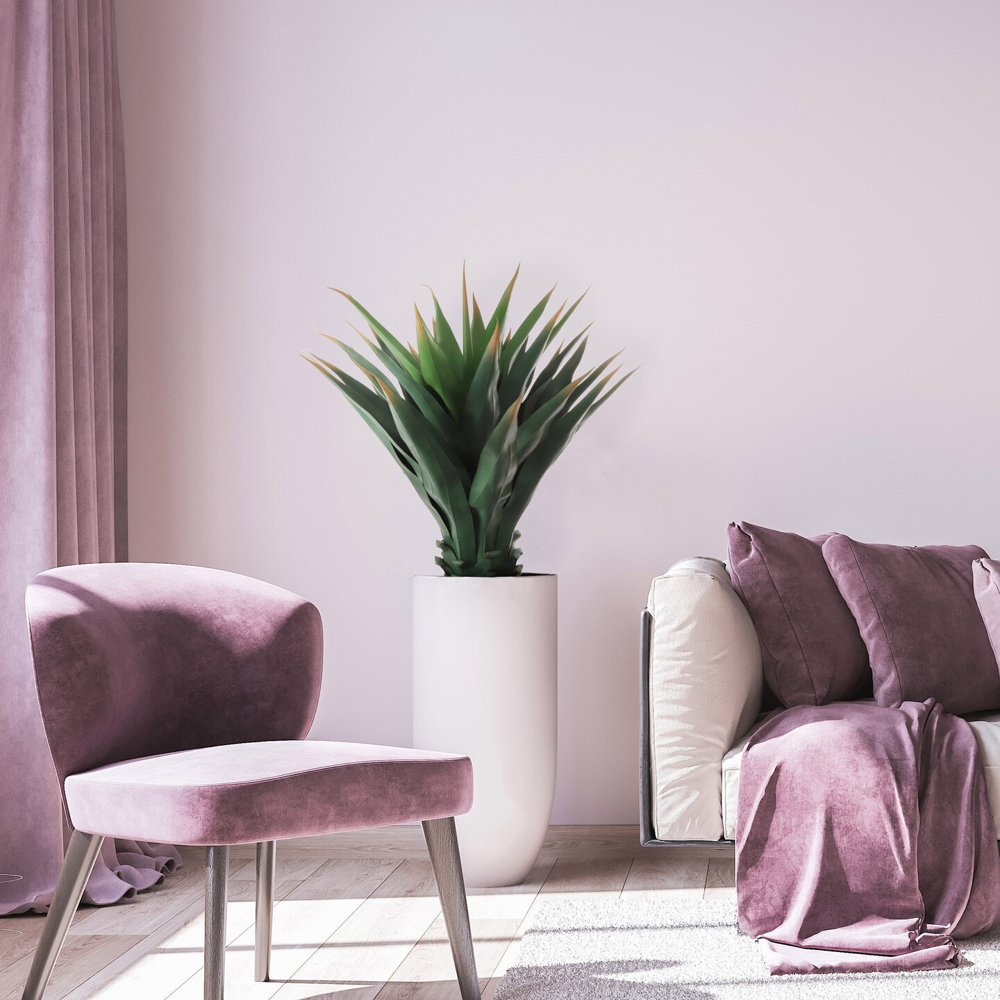 Elegant 37.4-Inch Faux Agave Plant with 33 Lifelike Leaves in Modern Pot - Ideal for Home and Office Decor, Floral Home by Artificial Flowers