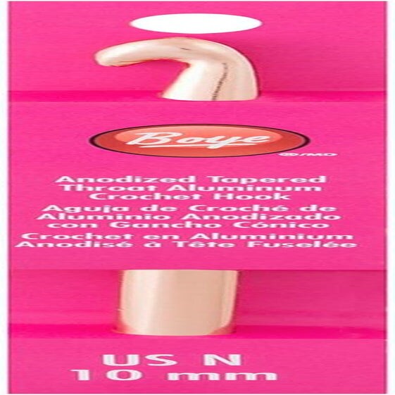 332621800NM Aluminum Crochet Hook, US Size N, 10 Mm, Gold