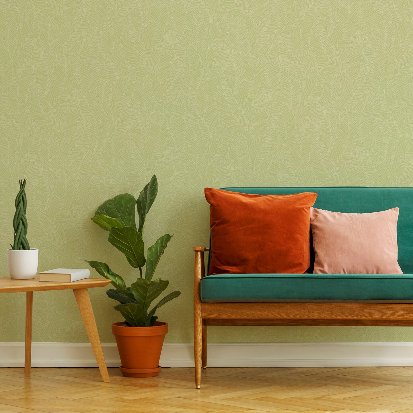 Tropical Leaf All Over Green Wallpaper
