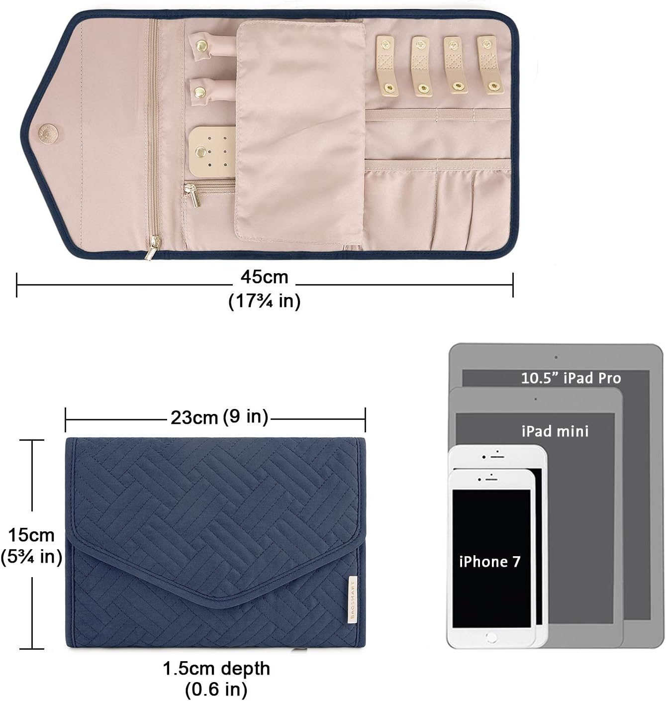 Foldable Travel Jewelry Organizer &#x2013; Rings, Necklaces, Bracelets, Earrings