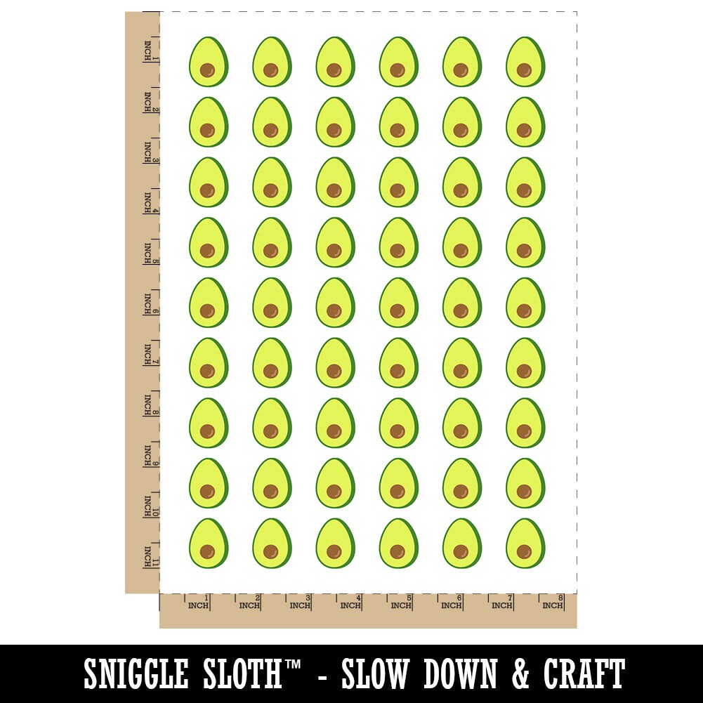 Avocado Symbol Temporary Tattoo Water Resistant Fake Body Art Set Collection (1 Sheet)