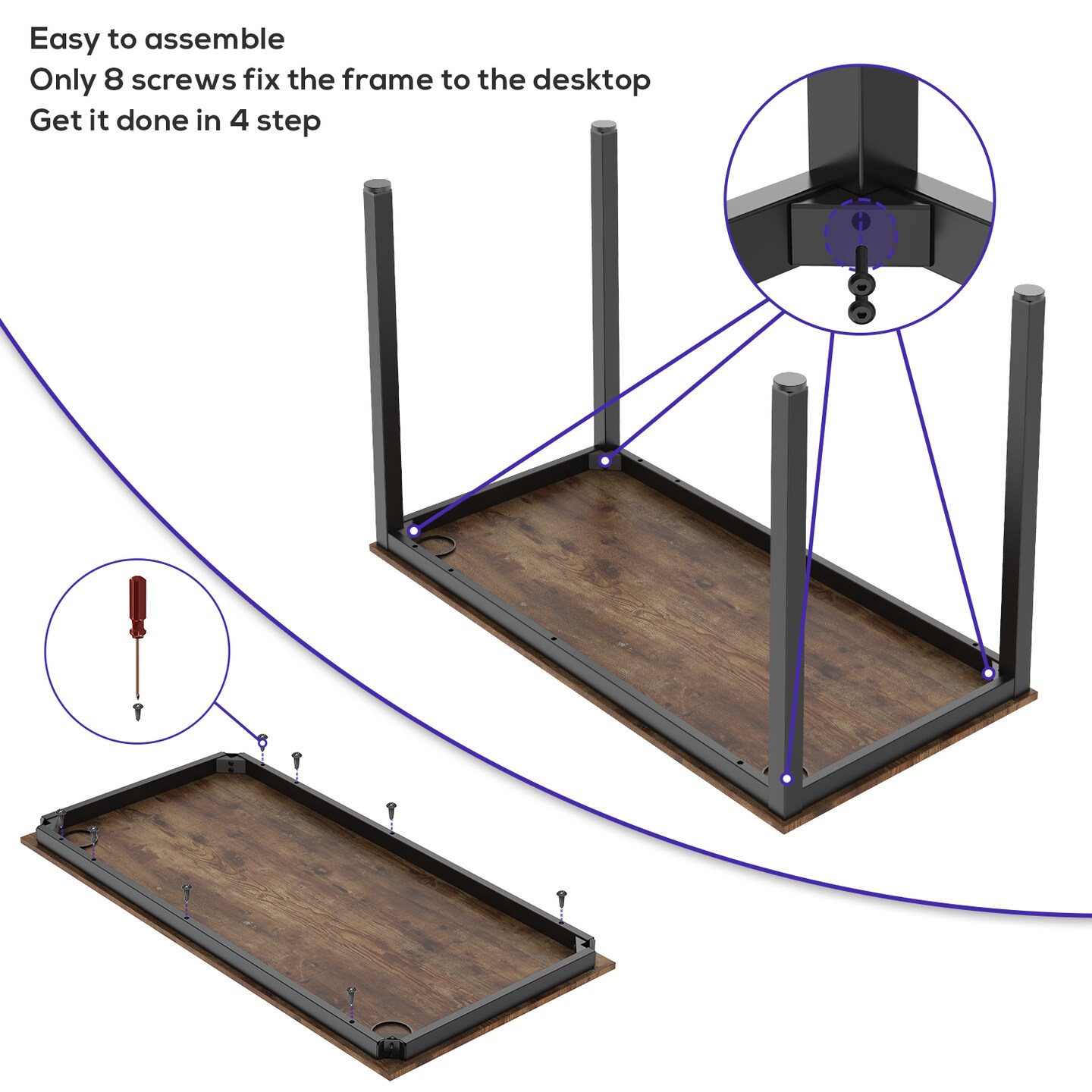 Eureka Ergonomic 47 x 24 Office Computer Desk